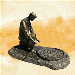 晾茶銅雕塑 晾茶銅雕塑