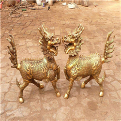 招財(cái)銅麒麟擺件 招財(cái)銅麒麟擺件